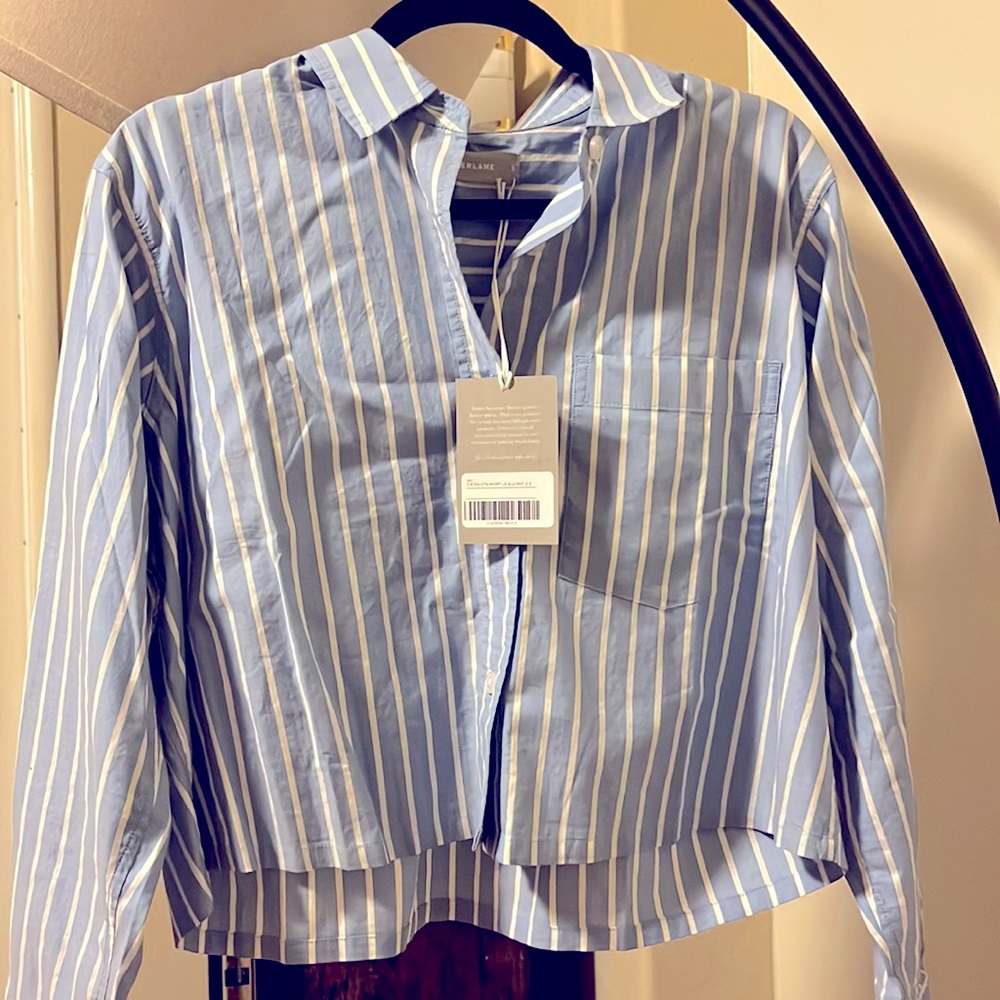 Everlane Way-Short (cropped) shirt in mariner blue